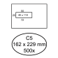 Envelop Hermes C5 162x229mm venster 4x11links 500stuks 500 stuks
