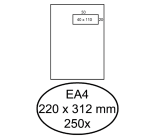 Hermes Envelope EA4 220x312mm right window 4x11 AC white 250 pieces