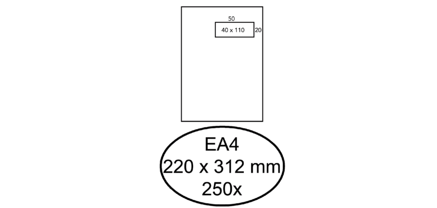 Hermes Envelope EA4 220x312mm right window 4x11 AC white 250 pieces