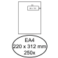 Envelop Hermes akte EA4 220x312mm venster rechts 4x11cm zelfklevend wit doos à 250 stuks