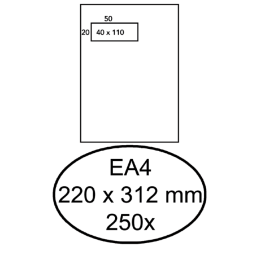 Enveloppe Hermes EA4 220x312mm fenêtre gauche 4x11 AC blanc 250 pièces