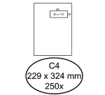 Enveloppe Hermes C4 229x324mm fenêtre droite 4x11 AC 250 pièces