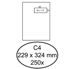 Enveloppe Hermes C4 229x324mm fenêtre droite 4x11 AC 250 pièces