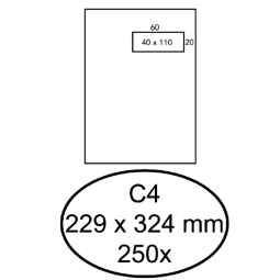 Enveloppe Hermes C4 229x324mm fenêtre droite 4x11 AC 250 pièces
