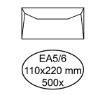 Envelop Hermes bank EA5/6 110x220mm gegomd wit doos à 500 stuks