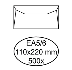 Enveloppe Hermes EA5/6 110x220mm gommée blanc 500 pièces