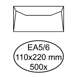 Enveloppe Hermes EA5/6 110x220mm gommée blanc 500 pièces