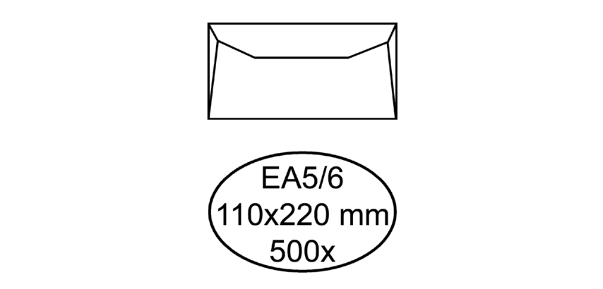 Enveloppe Hermes EA5/6 110x220mm gommée blanc 500 pièces