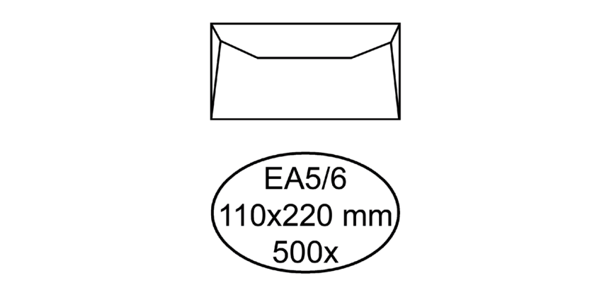 Envelop Hermes bank EA5/6 110x220mm gegomd wit doos à 500 stuks