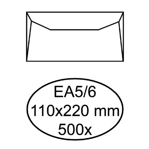 Envelop Hermes bank EA5/6 110x220mm gegomd wit doos à 500 stuks