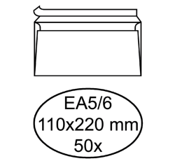 Envelop Hermes bank EA5/6 110x220mm zelfklevend wit pak à 50 stuks