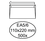 Envelop Hermes bank EA5/6 110x220mm zelfklevend wit doos à 500 stuks