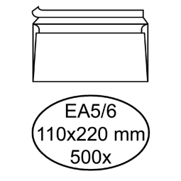 Envelop Hermes bank EA5/6 110x220mm zelfklevend wit doos à 500 stuks