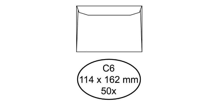 Umschlag Hermes C6 114x162mm selbstklebend weiß 50 Stück