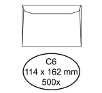 Hermes Envelope C6 114x162mm gummed white 500 pieces