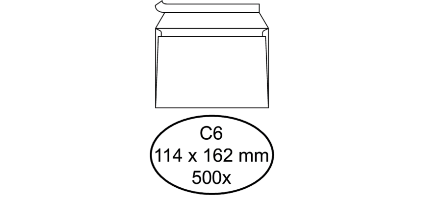 Enveloppe Hermes Hermes C6 114x162mm AC blanc 500pcs