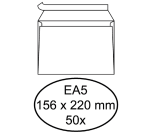 Enveloppe Hermes EA5 156x220mm autocollante AC blanc 50 pièces