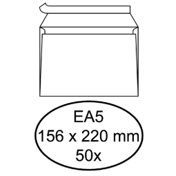 Enveloppe Hermes EA5 156x220mm autocollante AC blanc 50 pièces