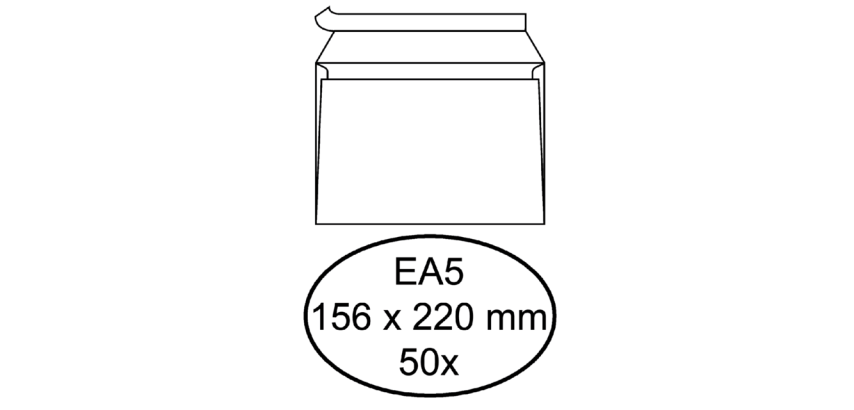 Hermes-Umschlag EA5 156x220mm selbstklebend AC weiß 50 Stück