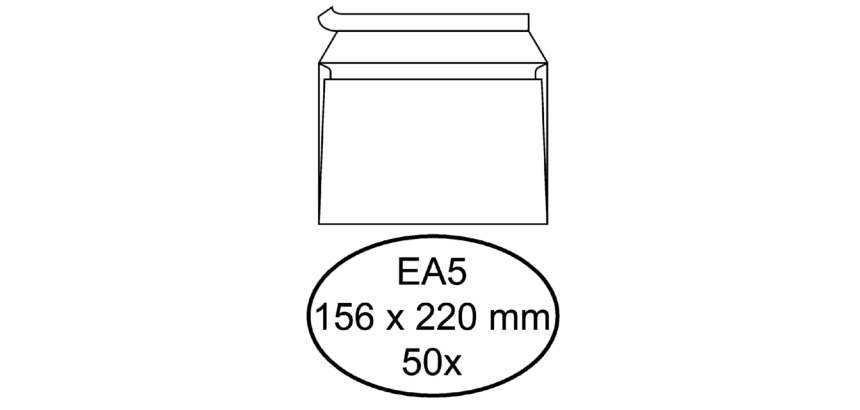 Enveloppe Hermes EA5 156x220mm autocollante AC blanc 50 pièces