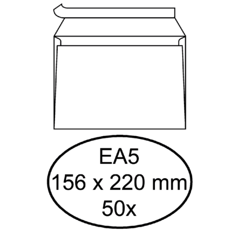 Enveloppe Hermes EA5 156x220mm autocollante AC blanc 50 pièces