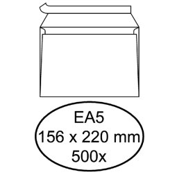 Enveloppe Hermes EA5 156x220mm autocollante blanc 500 pièces