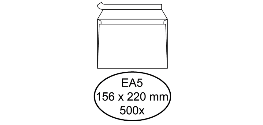 Envelop Hermes bank EA5 156x220mm zelfklevend wit doos à 500 stuks