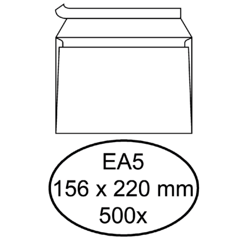 Envelop Hermes bank EA5 156x220mm zelfklevend wit doos à 500 stuks