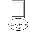 Enveloppe Hermes C5 162x229mm autocollante blanc 10 pièces