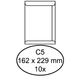 Envelop Hermes akte C5 162x229mm zelfklevend wit pak à 10 stuks