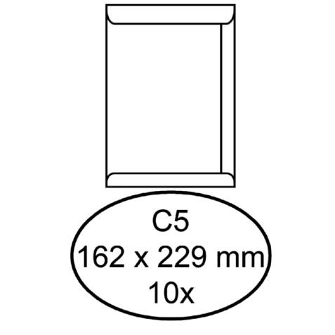 Envelop Hermes akte C5 162x229mm zelfklevend wit pak à 10 stuks