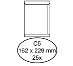 Enveloppe Hermes C5 162x229mm autocollant blanc 25 pièces