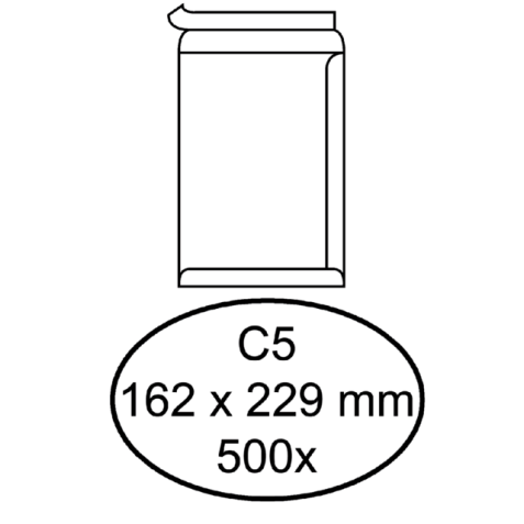 Enveloppe Hermes C5 162x229mm autocollant blanc 500 pièces