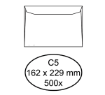 Enveloppe bancaire Hermes C5 162x229mm gommée blanc 500 pièces