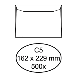 Enveloppe bancaire Hermes C5 162x229mm gommée blanc 500 pièces