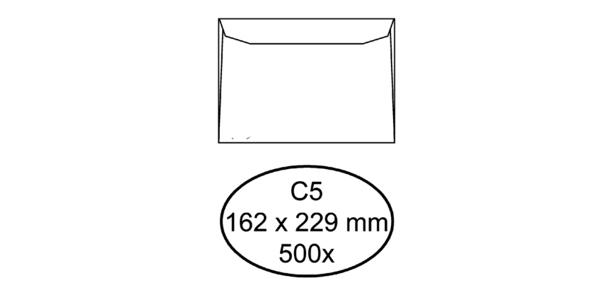 Enveloppe bancaire Hermes C5 162x229mm gommée blanc 500 pièces
