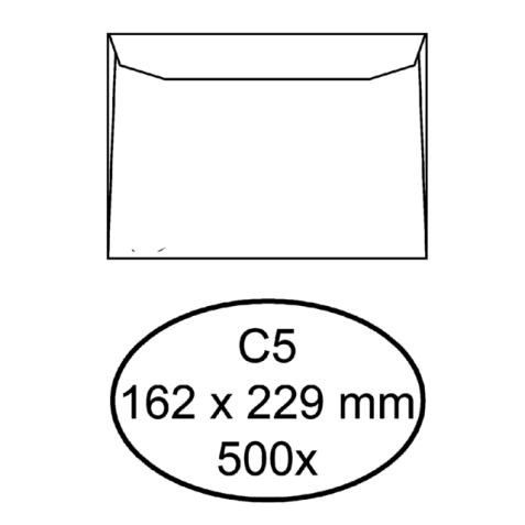 Envelop Hermes bank C5 162x229mm gegomd wit doos à 500 stuks