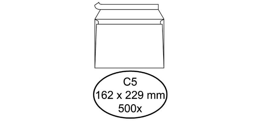 Hermes C5 Bank Envelope 162x229mm AC White 500 Pieces