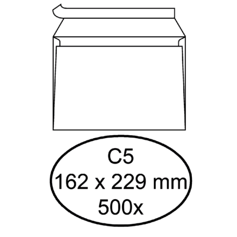 Enveloppe bancaire Hermes C5 162x229mm AC blanc 500 pièces