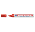 Edding 3000 marker bullet tip 1.5-3mm red blister pack of 4 pcs