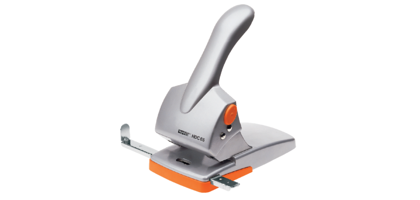 Perforateur Rapid Fashion HDC65 Heavy Duty 65 feuilles argent/orange