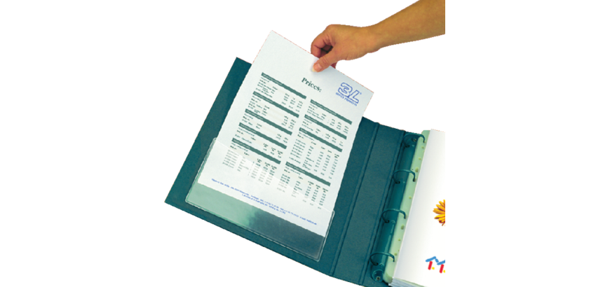 Transparent adhesive PP pocket model U Djois 155x90mm 5 pieces