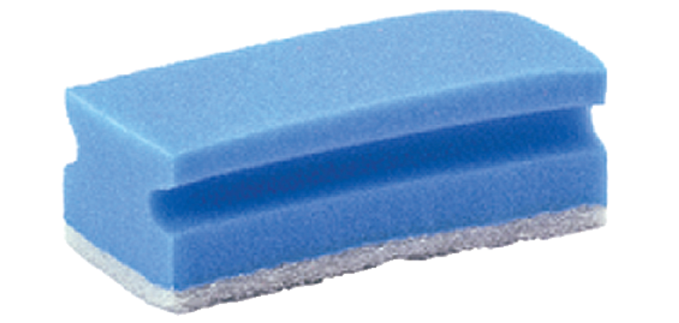 Eponge grattante bleu/blanc avec rainure 7x14cm 10 pièces
