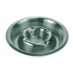 Cendrier en métal chromé 170mm inox superposable