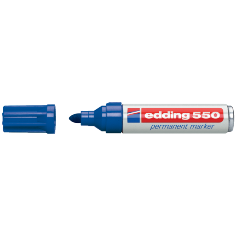 Marqueur edding 550 Pointe ogive 3-4mm bleu