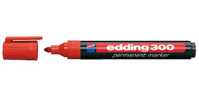 Marqueur edding 300 ogive 1,5-3mm rouge