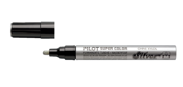 Viltstift PILOT Super Color lakmarker medium zilver