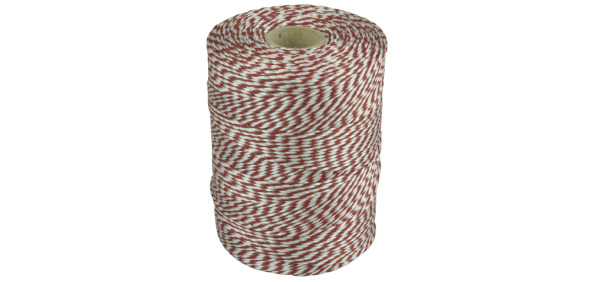 Ficelle Muller coton 180m rouge/blanc