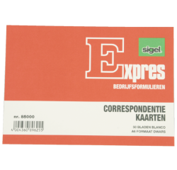 Carte de correspondance Sigel Expres A6 carton ivoire 50 pièces