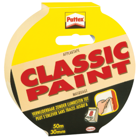 Afplaktape Pattex Classic 30mmx50m creme